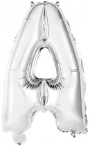 letterballon A folie 34 cm zilver