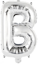 letterballon B folie 34 cm zilver