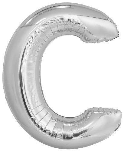 letterballon C folie 114 cm zilver