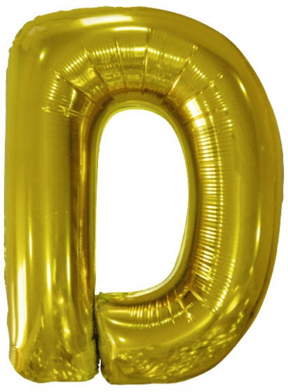 letterballon D folie 86 cm goud