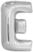 letterballon E folie 114 cm zilver