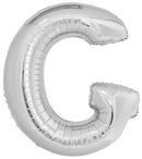 letterballon G folie 114 cm zilver