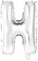 letterballon H folie 34 cm zilver