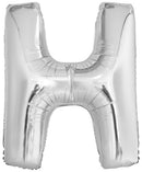 letterballon H folie 97 cm zilver