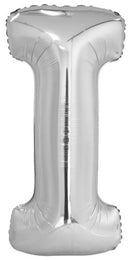 letterballon I folie 100 cm zilver