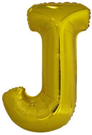 letterballon J folie 86 cm goud