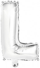 letterballon L folie 34 cm zilver