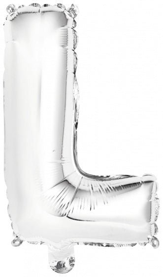 letterballon L folie 34 cm zilver