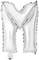letterballon M folie 34 cm zilver