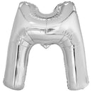 letterballon M folie 44 cm zilver
