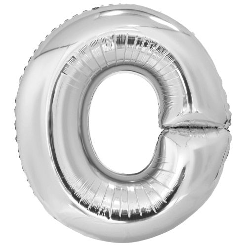 letterballon O folie 98 cm zilver