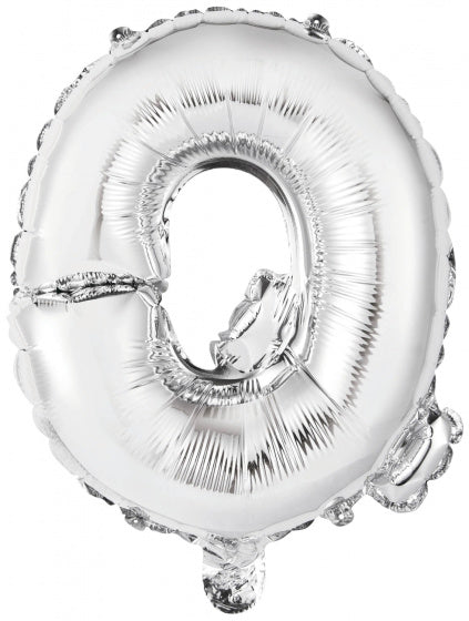 letterballon Q folie 34 cm zilver