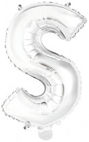 letterballon S folie 45 cm zilver