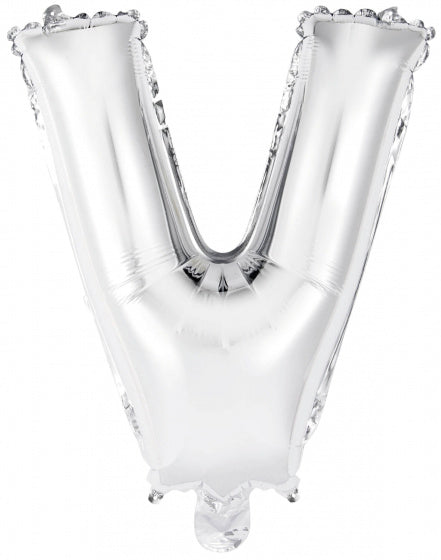 letterballon W folie 44 cm zilver