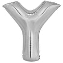 letterballon Y folie 98 cm zilver