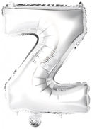 letterballon Z folie 34 cm zilver
