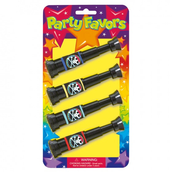 piratentelescoop 10,5 cm 4 stuks zwart