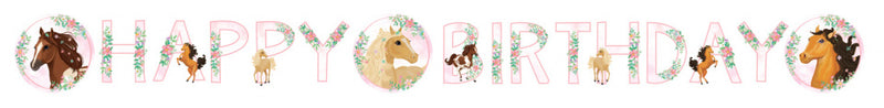 slingers Paarden meisjes 140 x 15 cm papier