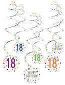 spiraalslingers 18 Confetti Birthday 61 cm papier 6 stuks