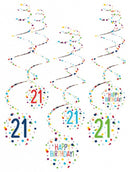 spiraalslingers 21 Confetti Birthday 61 cm papier 6 stuks