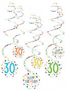 spiraalslingers 30 Confetti Birthday 61 cm papier 6 stuks
