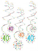 spiraalslingers 40 Confetti Birthday 61 cm papier 6 stuks
