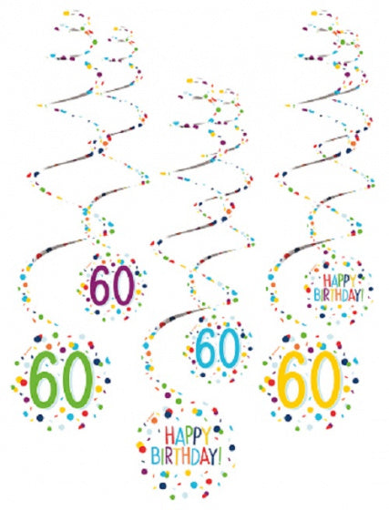spiraalslingers 60 Confetti Birthday 61 cm papier 6 stuks