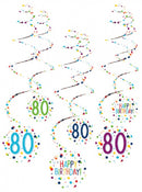 spiraalslingers 80 Confetti Birthday 61 cm papier 6 stuks