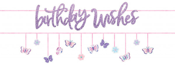 verjaardagsbanner Birthday Wishes 365 cm paars 2-delig