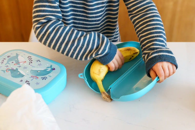 banaanbox Whale junior 223 mm polypropyleen blauw