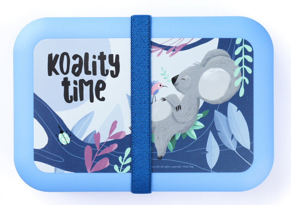 broodtrommel Koality Time 21 x 14 cm polypropyleen blauw