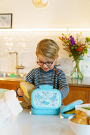 broodtrommel Whale 180 x 132 mm polypropyleen blauw