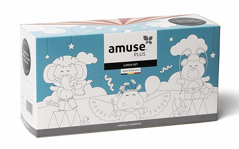 lunchset Animal Carnival junior blauw 3-delig