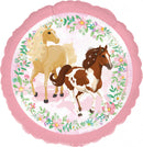 folieballon Beautiful Horses meisjes 43 cm roze