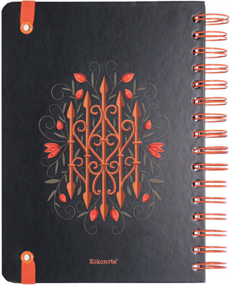 notitieboek hardcover A5 14,8 x 21 cm zwart/rood