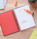 notitieboek hardcover A5 14,8 x 21 cm zwart/rood