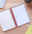 notitieboek hardcover A5 14,8 x 21 cm zwart/rood