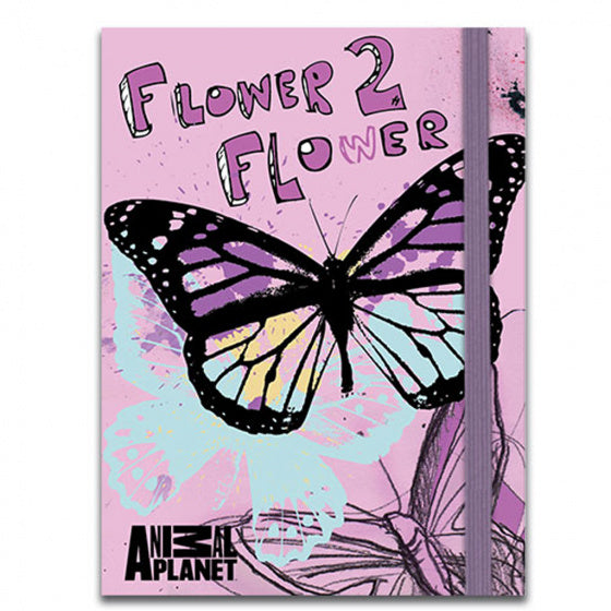 notitieboek Vlinder 10 x 13,5 cm papier paars