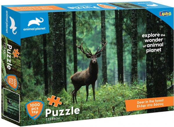 puzzel Animal Planet Deer 73 x 48 cm karton 1000 stukjes