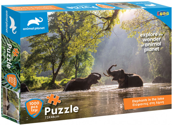 puzzel Elephants 73 x 48 cm karton 1000 stukjes