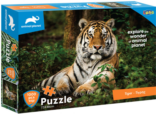 puzzel Animal Planet Tiger 73 x 48 cm karton 1000 stukjes