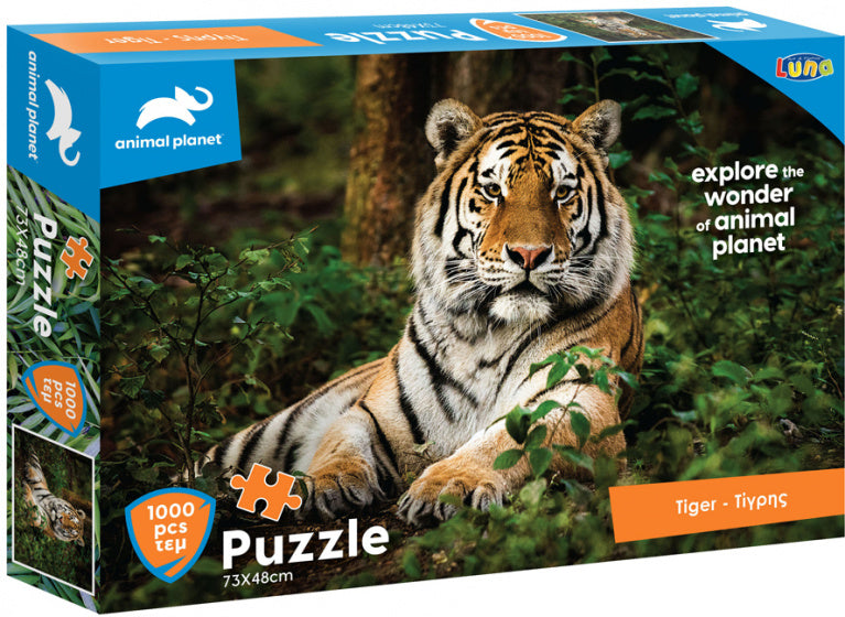 puzzel Animal Planet Tiger 73 x 48 cm karton 1000 stukjes