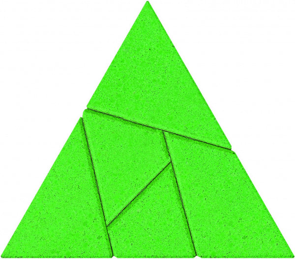breinbreker puzzel Driehoek 7,5 cm steen groen 5-delig