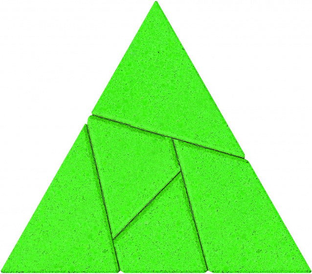 breinbreker puzzel Driehoek 7,5 cm steen groen 5-delig