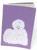 schrift kip 12x17 cm paars