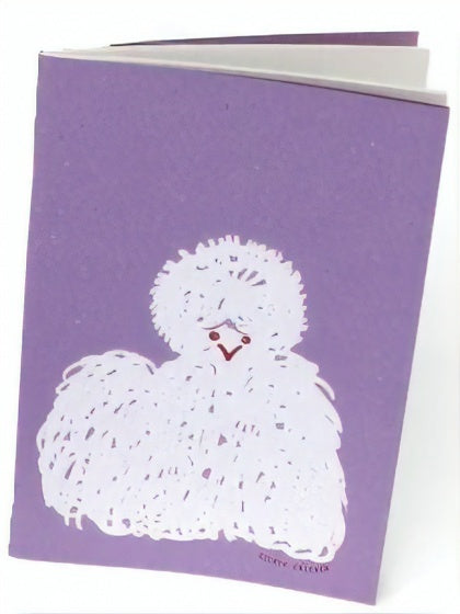 schrift kip 12x17 cm paars