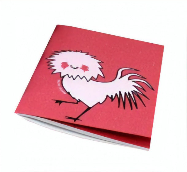 schrift kip 12x17 cm rood