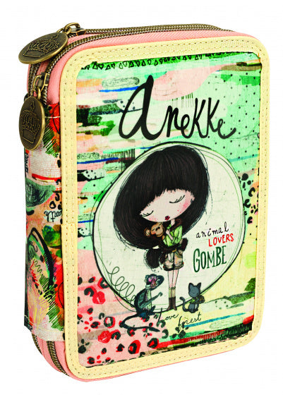 etui Anekke meisjes 20 cm textiel beige/roze 27-delig