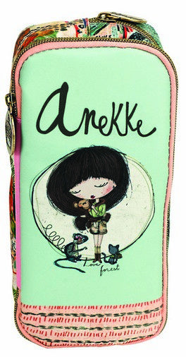 etui Anekke meisjes 23 x 10 x 6 cm textiel roze