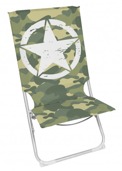 inklapbare ligstoel legerprint 49 x 74 cm polyester groen